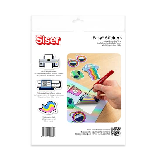 Siser® Easy® Stickers 8.5" x 11" Holographic Inkjet Printable Vinyl Sheets, 10ct.